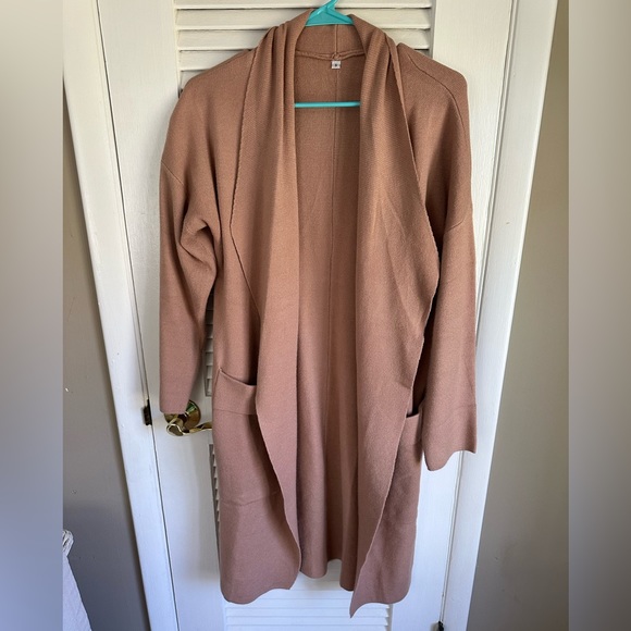 Lapel Open Front Cardigan - Picture 1 of 4